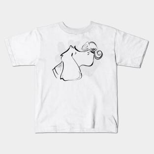 Chameleon on a Puppy's Nose Kids T-Shirt